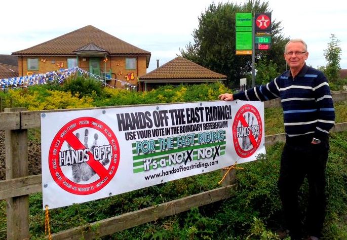 john dennis and hands off banner