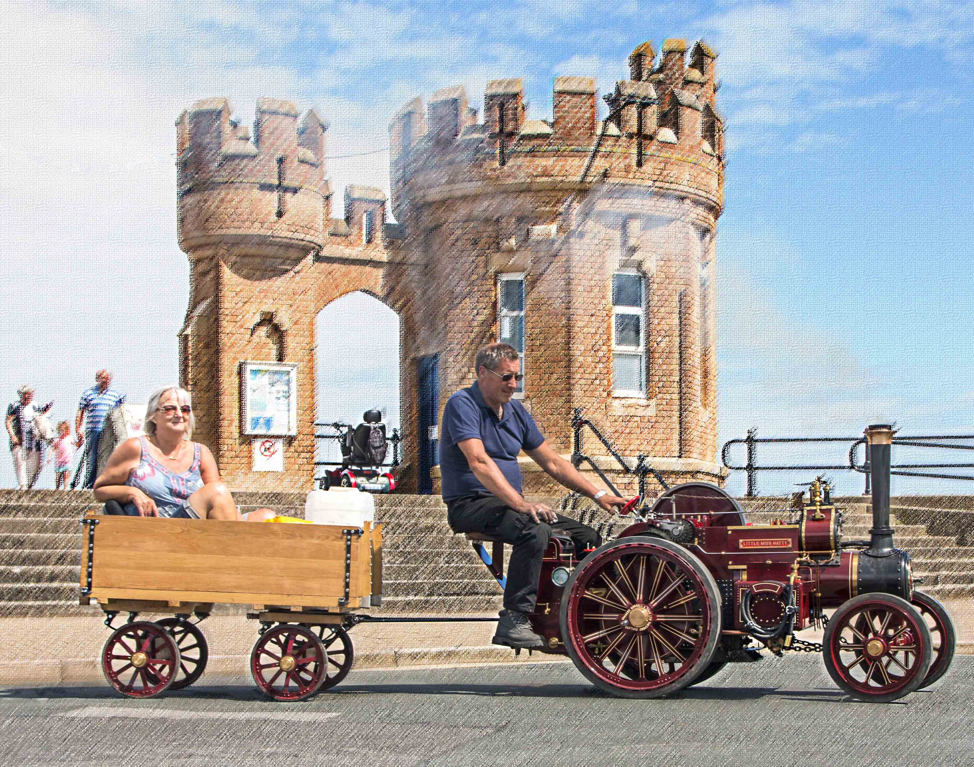 steam engine pastel background snip