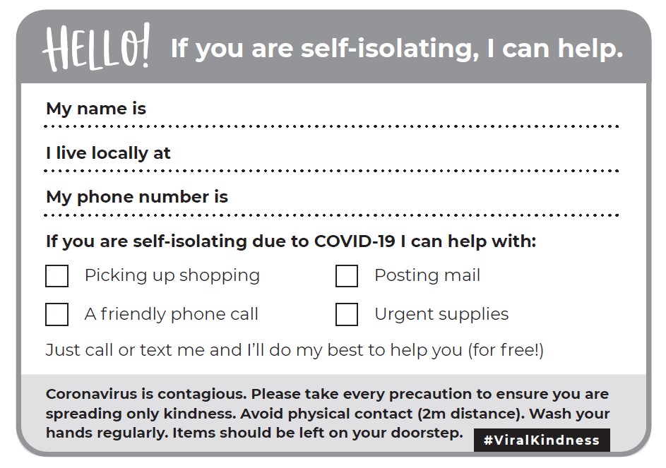 viralkindness postcard