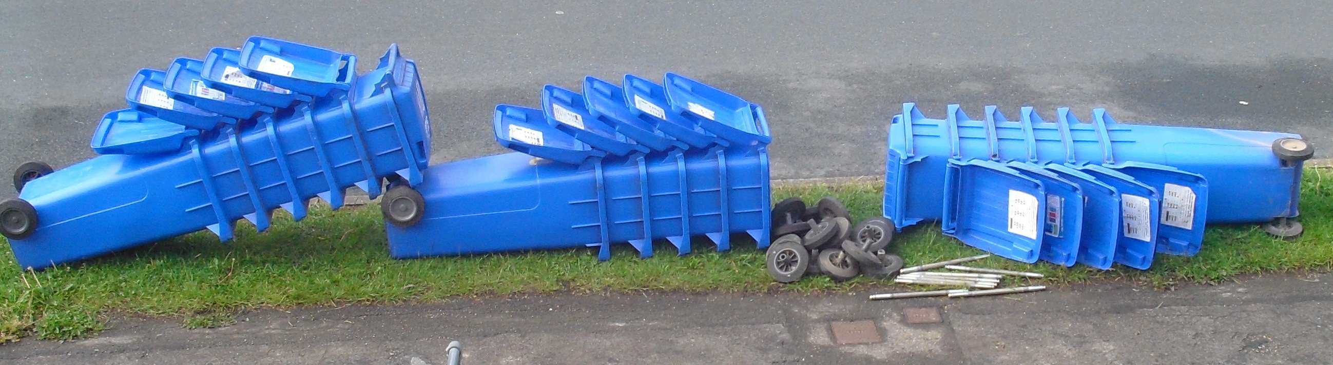Blue bins dismantled