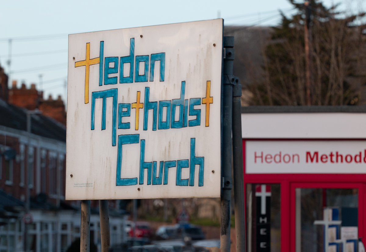 Hedon Methodist sign lobby
