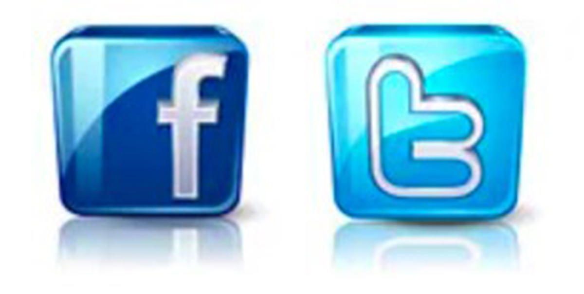 Facebook and Twitter logos