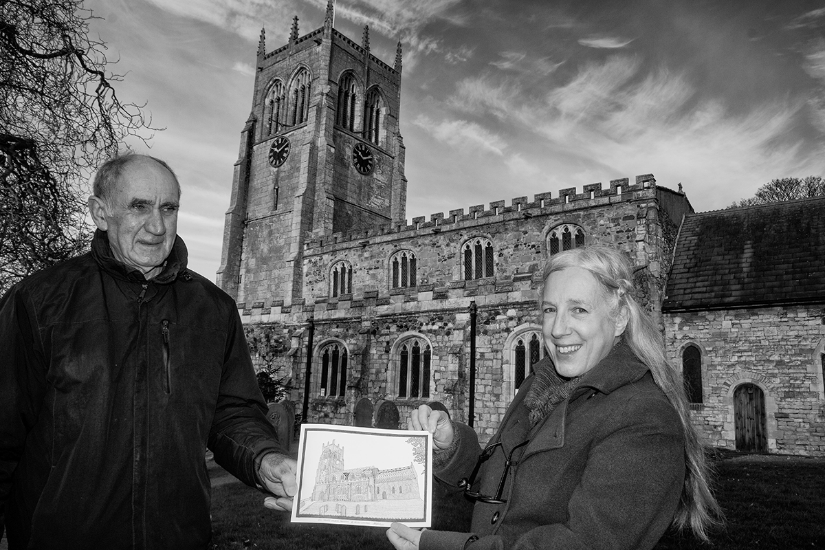 Preston Church Logo presentation outside bw web