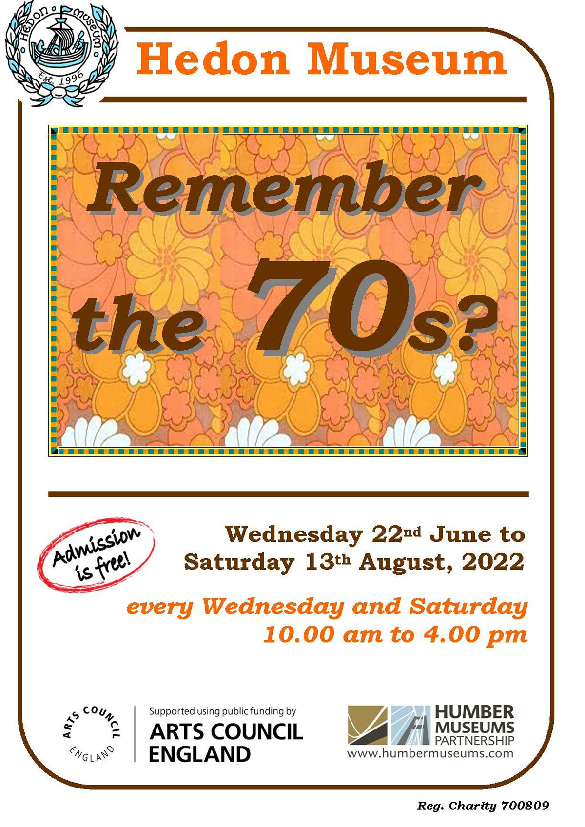 Hedon Museum Poster Remember the 70s A4