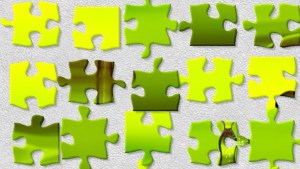 Green jigsaw pieces