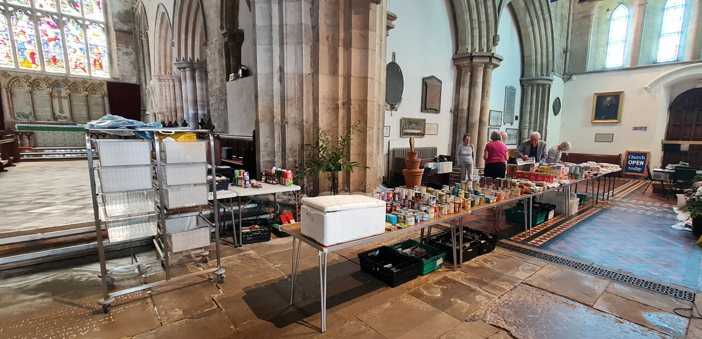 Volunteers set up St Augustines Pantry food bank