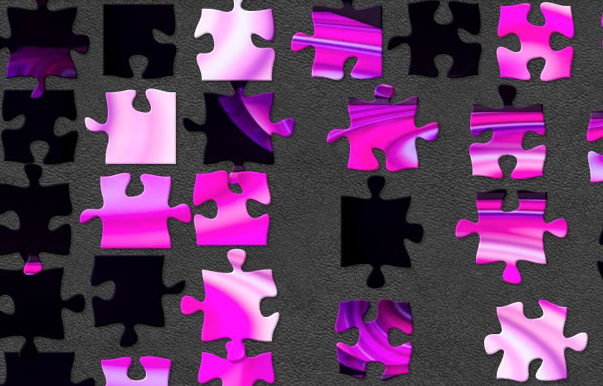 Jigsaw pieces pink and black