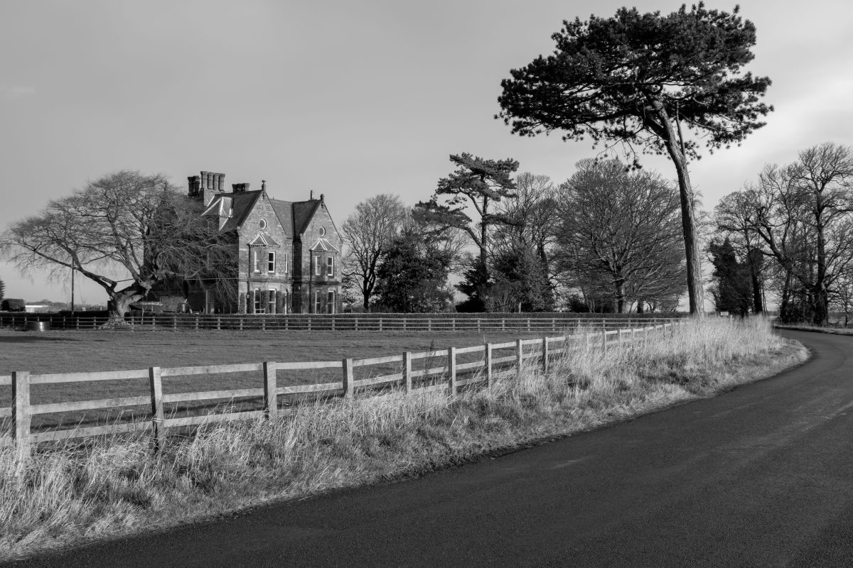 Newton Garth near Hedon is given a black and white monochrome look in this image